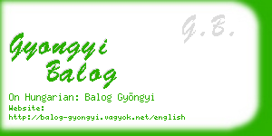 gyongyi balog business card